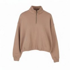 American Eagle Outfitters damska bluza oversize z półzamkiem, różowa. Brązowe bluzy damskie 55PROTEC, m, bez wzorów, z bawełny, bez ramiączek, bez kaptura. Za 260.99 zł.