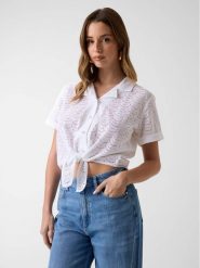 Guess Top 182451 Biały Classic Fit. Białe topy damskie Guess, xxl, z aplikacjami, bez kołnierzyka, bez ramiączek. Za 434.99 zł.