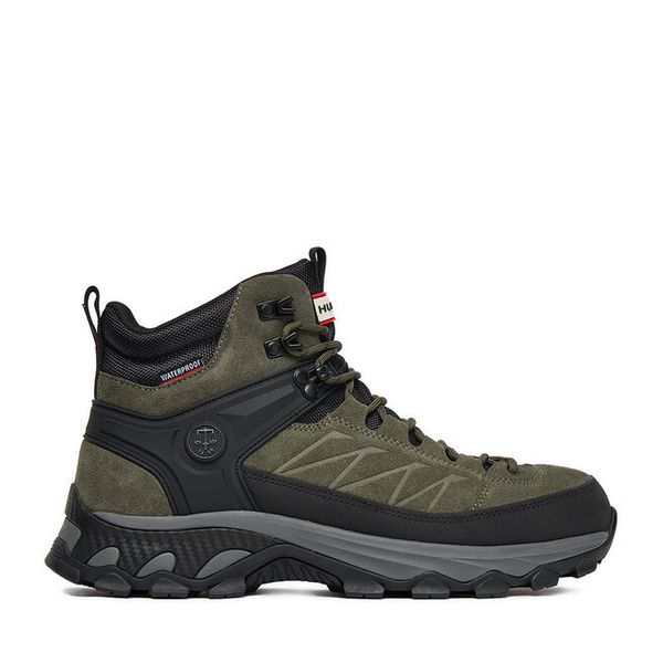 Trekkingi Hunter. Brązowe botki męskie Hunter, bez wzorów, sportowe, bez obcasa, bez zapięcia. Za 279.99 zł.