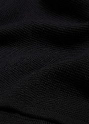 Sweter z dzianiny Milano w prążek, z okrągłym dekoltem. Czarne swetry nierozpinane damskie bonprix, bez wzorów, z dzianiny, bez kołnierzyka, bez ramiączek. Za 149.99 zł.