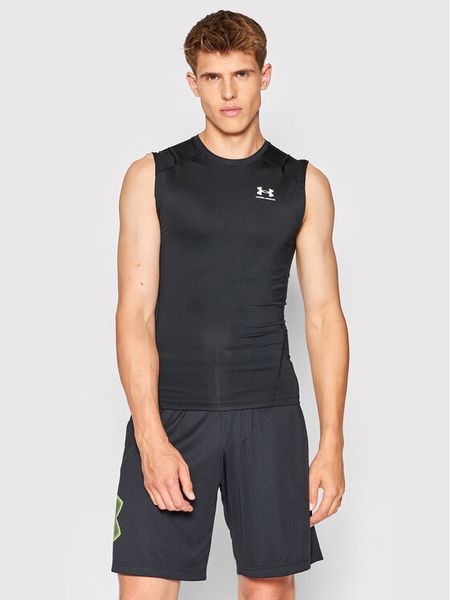 Under Armour Koszulka techniczna HeatGear® 1361522 Czarny Slim Fit. Czarne koszulki sportowe męskie Under Armour, m, bez wzorów, z syntetyku, bez ramiączek, na fitness i siłownię. Za 89.99 zł.