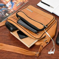 Torba męska skórzana do pracy skóra Beltimore klasyczna pojemna przez ramię F72. Brązowe torby na ramię męskie Beltimore, ze skóry, przez ramię. Za 189.90 zł.