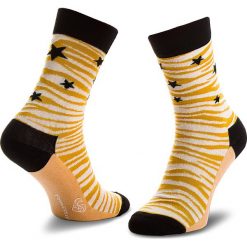 Skarpety Wysokie Damskie HAPPY SOCKS - SFEM01-9000 Kolorowy Żółty. Żółte skarpetki damskie Happy Socks, bez wzorów, z bawełny. Za 39.90 zł.