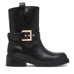 Botki Armani Exchange. Czarne botki damskie Armani Exchange, bez wzorów, bez obcasa, na płaskiej podeszwie, bez zapięcia. Za 1,169.00 zł.