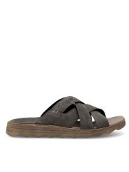 Rieker Klapki 21690-45 Szary. Szare klapki męskie Rieker, bez wzorów, z syntetyku, bez zapięcia. Za 219.99 zł.