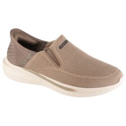 Buty sportowe Sneakersy męskie, Slip-Ins: Slade - Deacon. Szare buty sportowe męskie Skechers, bez wzorów, z materiału, bez zapięcia, trekkingowe. Za 329.99 zł.