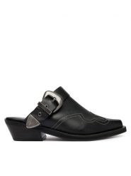 Tommy Jeans Klapki Archive Cowboy Mule Leather EN0EN03063 Czarny. Czarne klapki damskie Tommy Jeans, bez wzorów, z jeansu, bez obcasa, bez zapięcia. Za 849.99 zł.