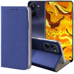 ETUI Z KLAPKĄ DO REALME 10 4G GRANATOWE ZAMYKANE MAGNETYCZNE OCHRONNE CASE. Brązowe słuchawki bezprzewodowe Guess. Za 29.99 zł.