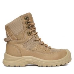 Trzewiki Hunter. Brązowe botki męskie Hunter, bez wzorów, bez obcasa, bez zapięcia. Za 349.99 zł.