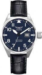 Zegarek męski Aviator V.1.22.0.149.4.BP42 czarny. Czarne zegarki męskie AVIATOR, bez wzorów. Za 2,571.93 zł.
