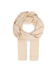Tommy Hilfiger Szal Th Monogram Scarf AW0AW18273 Beżowy jasny. Brązowe rękawiczki damskie Tommy Hilfiger, bez wzorów. Za 289.99 zł.