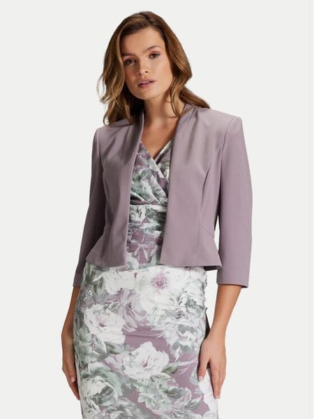 Swing Marynarka 4AF01800 Fioletowy Regular Fit. Fioletowe marynarki i żakiety damskie Swing, bez wzorów, z syntetyku, bez kołnierzyka, bez ramiączek. Za 209.99 zł.