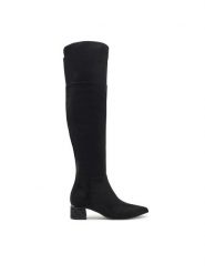 Guess Muszkieterki Lucie FLFLUC ESU11 Czarny. Czarne kozaki damskie Guess, z aplikacjami, z materiału, bez obcasa, na płaskiej podeszwie, bez zapięcia. Za 889.99 zł.