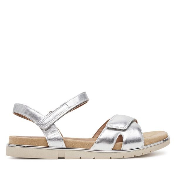 Sandały Marco Tozzi. Szare sandały damskie Marco Tozzi, bez wzorów, bez obcasa, na płaskiej podeszwie, bez zapięcia. Za 249.99 zł.