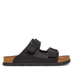 Klapki Rieker. Czarne klapki męskie Rieker, bez wzorów, bez zapięcia. Za 359.99 zł.