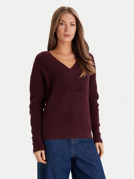 Morgan Sweter 252-MSTAR Bordowy Regular Fit. Czerwone swetry nierozpinane damskie Morgan, l, bez wzorów, z syntetyku, bez kołnierzyka, bez ramiączek. Za 267.85 zł.