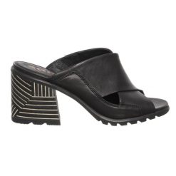Czarne klapki Sorel Nadia ze skóry naturalnej. Czarne klapki męskie Sorel, bez wzorów, z gumy, bez zapięcia. Za 485.99 zł.