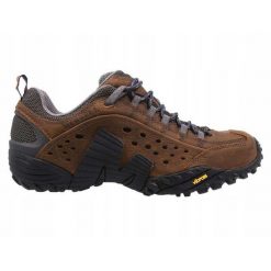 Buty trekkingowe na co dzień męskie MERRELL INTERCEPT skóra duży rozmiar. Brązowe buty zimowe męskie Merrell, ze skóry, bez zapięcia. Za 539.00 zł.