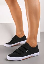 Czarne Tenisówki Iranassa. Czarne trampki i tenisówki damskie Born2be, z aplikacjami, przed kostkę, bez zapięcia. Za 74.99 zł.