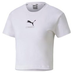 Koszulka sportowa damska Puma Nutility Fitted Tee. Białe koszulki sportowe damskie Puma, xs, bez wzorów, bez ramiączek, na fitness i siłownię. Za 44.26 zł.