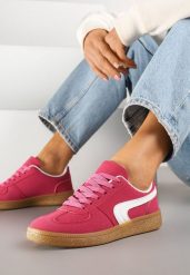 Różowe Casualowe Sneakersy Typu Kultowe Tenisówki Ablerri. Czerwone trampki i tenisówki damskie Renee, bez wzorów, bez zapięcia. Za 79.99 zł.