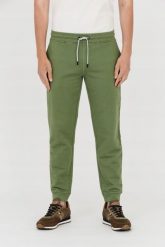 AERONAUTICA MILITARE Spodnie zielone męskie. Zielone spodnie sportowe męskie Aeronautica Militare, m, bez wzorów, z bawełny. W wyprzedaży za 299.99 zł.
