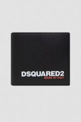 DSQUARED2 Czarny portfel skórzany. Czarne portfele męskie Dsquared2, bez wzorów. W wyprzedaży za 699.99 zł.