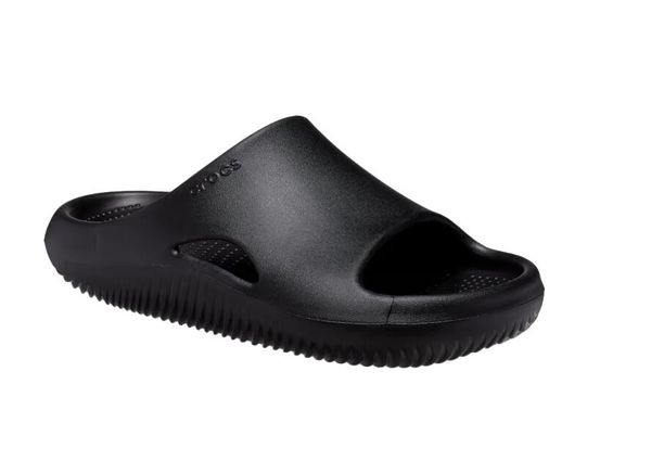 Klapki męskie Crocs Mellow Slide. Czarne klapki męskie Crocs, bez wzorów, z materiału, bez zapięcia. Za 204.00 zł.