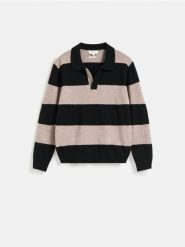 Sweter polo z wełną - wielobarwny. Swetry męskie Reserved, l, bez wzorów, z dzianiny, bez kołnierzyka, bez ramiączek. Za 229.99 zł.