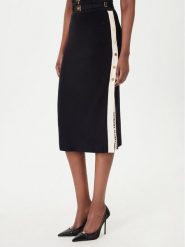 Elisabetta Franchi Spódnica midi GK-27S-61E2-V340 Czarny Regular Fit. Czarne spódnice damskie Elisabetta Franchi, s, bez wzorów, z wiskozy, midi. Za 1,449.00 zł.