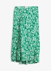 Spódnica midi z miękkiej mieszanki wiskozy. Zielone spódnice damskie bonprix, bez wzorów, z wiskozy, midi. Za 54.99 zł.