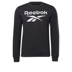 Bluza dresowa męska REEBOK bawełna bez kaptura. Czarne bluzy męskie Reebok, m, bez wzorów, z bawełny, sportowe, bez ramiączek, bez kaptura. Za 176.00 zł.
