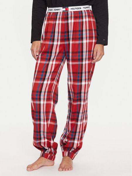 Tommy Hilfiger Spodnie piżamowe UW0UW05634 Czerwony Regular Fit. Czerwone piżamy damskie Tommy Hilfiger, bez wzorów, z syntetyku, bez ramiączek. Za 189.99 zł.
