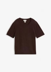 Sweter z krótkim rękawem z czystego kaszmiru zgodnego ze standardem Good Cashmere Standard®. Niebieskie swetry nierozpinane damskie bonprix, bez wzorów, z kaszmiru, bez kołnierzyka, bez ramiączek. Za 299.99 zł.