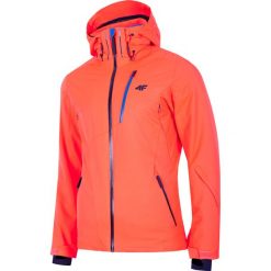 Kurtka narciarska męska KUMN257 - pomarańcz neon. Brązowe kurtki sportowe męskie 4F, m, bez wzorów, z kapturem, climacool (adidas). W wyprzedaży za 349.99 zł.