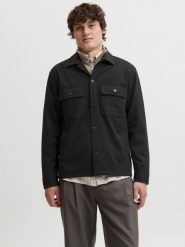 Jack & Jones koszula typu overshirt Mężczyźni Sztuczne włókno czarny, XXL. Czarne koszule męskie Jack & Jones, m, bez wzorów, z włókna, bez kołnierzyka, bez ramiączek. Za 249.95 zł.