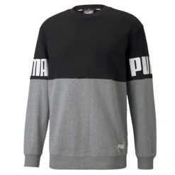 Męska Bluza Power Colour Block Z Okrągłym Dekoltem. Czarne bluzy męskie Puma, m, bez wzorów, bez ramiączek, bez kaptura. Za 283.99 zł.