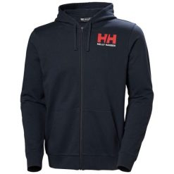 Bluza z kapturem z pełnym zamkiem błyskawicznym Helly Hansen Logo. Niebieskie bluzy męskie Helly Hansen, m, bez wzorów, z kapturem. Za 420.50 zł.
