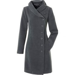 Krótki płaszcz. Szare płaszcze damskie bonprix, bez wzorów, eleganckie, bez kołnierzyka, bez kaptura. Za 329.99 zł.