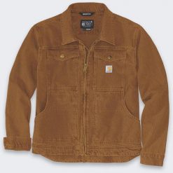 Kurtka Carhartt Rugged Flex Duck Berwick Brown. Brązowe kurtki męskie Carhartt, m, bez wzorów, bez kaptura. Za 446.49 zł.