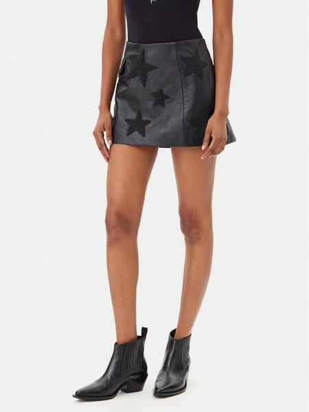 One Teaspoon Spódnica skórzana Embellished Star 27138 Czarny Regular Fit. Czarne spódnice damskie One Teaspoon, s, bez wzorów, ze skóry, retro. Za 819.99 zł.