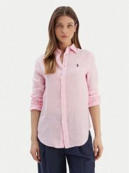 Polo Ralph Lauren Koszula 211970730514 Różowy Regular Fit. Czerwone koszule damskie Polo Ralph Lauren, xl, bez wzorów, ze lnu, bez kołnierzyka, bez ramiączek. Za 819.99 zł.
