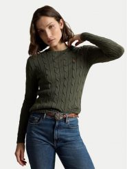 Polo Ralph Lauren Sweter 211971869510 Zielony Regular Fit. Zielone swetry nierozpinane damskie Polo Ralph Lauren, l, bez wzorów, z bawełny, bez kołnierzyka, bez ramiączek. Za 949.99 zł.