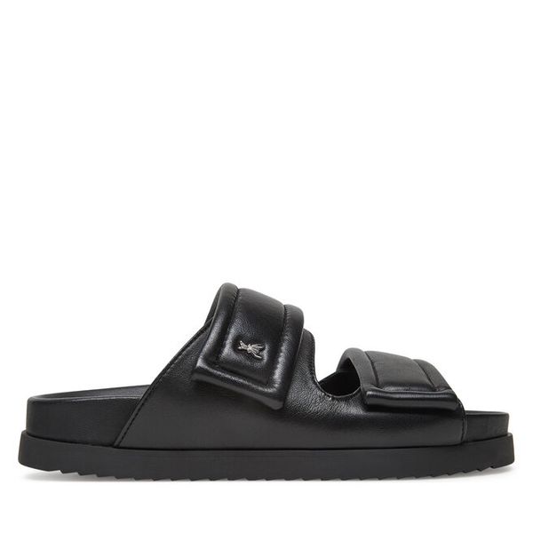 Klapki Patrizia Pepe. Czarne klapki damskie Patrizia Pepe, bez wzorów, bez obcasa, bez zapięcia. Za 739.99 zł.