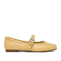 Baleriny JENNY. Żółte balerinki damskie Jenny, bez wzorów, bez obcasa, bez zapięcia. Za 89.99 zł.