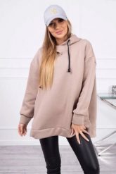 Bluza ocieplana z suwakiem na boku ciemno beżowa. Brązowe bluzy damskie KESI, l, bez wzorów, z bawełny, bez ramiączek, bez kaptura. Za 250.94 zł.