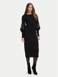 Luisa Spagnoli Sukienka dzianinowa Madelin 100602 Czarny Slim Fit. Czarne sukienki damskie Luisa Spagnoli, s, bez wzorów, z dzianiny, bez kołnierzyka, bez ramiączek. Za 2,189.00 zł.