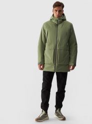 4F Parka przejściowa membrana 8000 męska - khaki 3XL. Brązowe parki męskie 4F, na zimę, m, bez wzorów, z dzianiny, sportowe, bez kołnierzyka, z kapturem. W wyprzedaży za 249.99 zł.