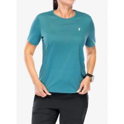 Koszulka szybkoschnąca damska Peak Performance Explore Graphic Tee. Zielone koszulki sportowe damskie Peak Performance, bez wzorów, bez ramiączek. Za 156.99 zł.