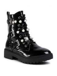 DeeZee Trapery WS5017-05 Czarny. Czarne trapery damskie DeeZee, ze skóry, bez zapięcia. Za 179.99 zł.